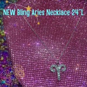 Aries Zodiac Sign Birthday Necklace Horoscope Astrology Bedazzled April March